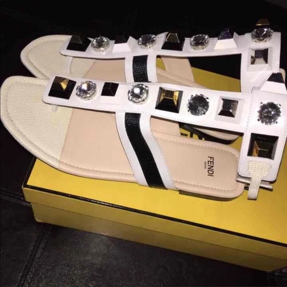 Authentic Embossed Fendi Sandals - Picture 2 of 3